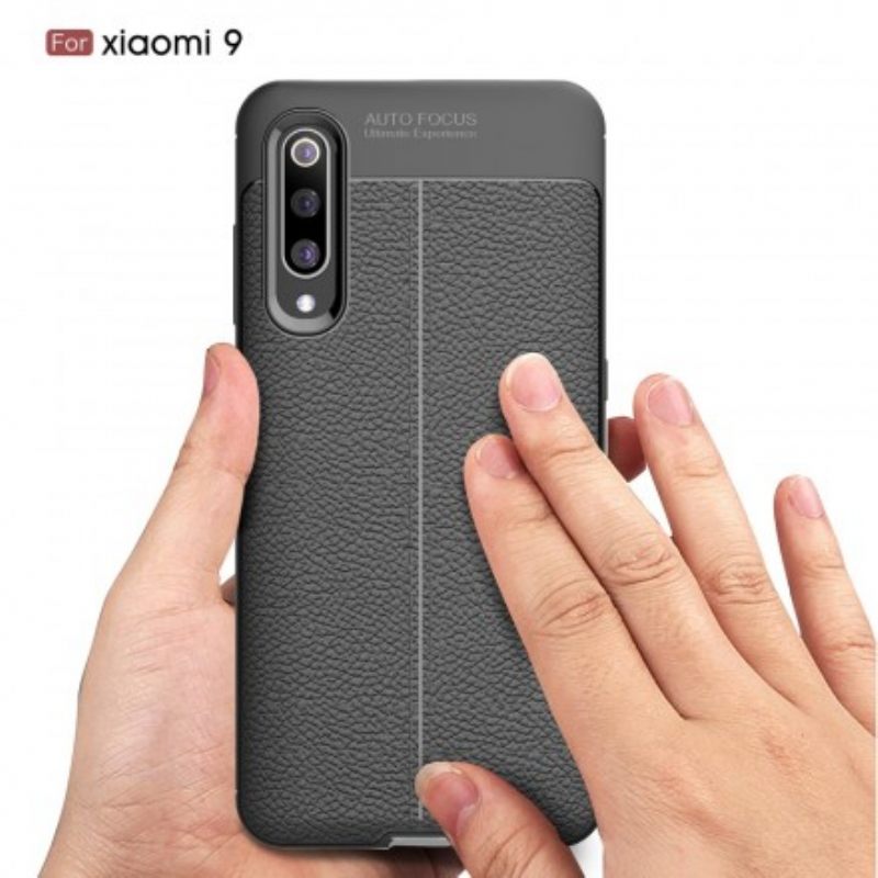 Kuori Xiaomi Mi 9 Double Line Litchi Leather Effect