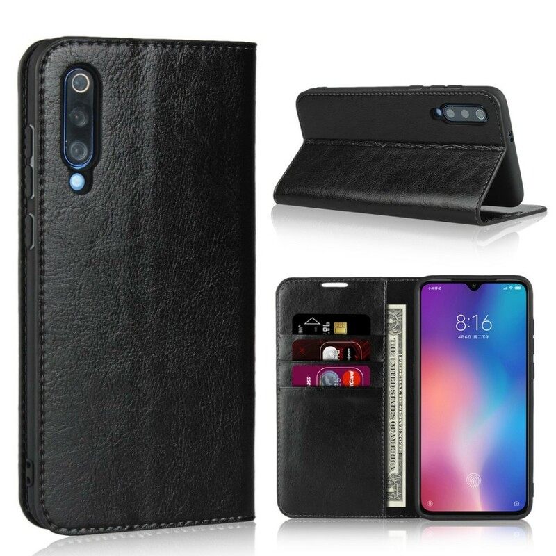 Puhelinkuoret Xiaomi Mi 9 Kotelot Flip Aitoa Nahkaa