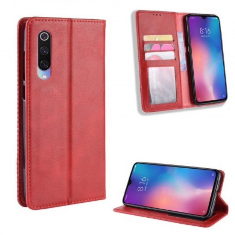 Puhelinkuoret Xiaomi Mi 9 Kotelot Flip Tyylitelty Vintage-nahkaefekti