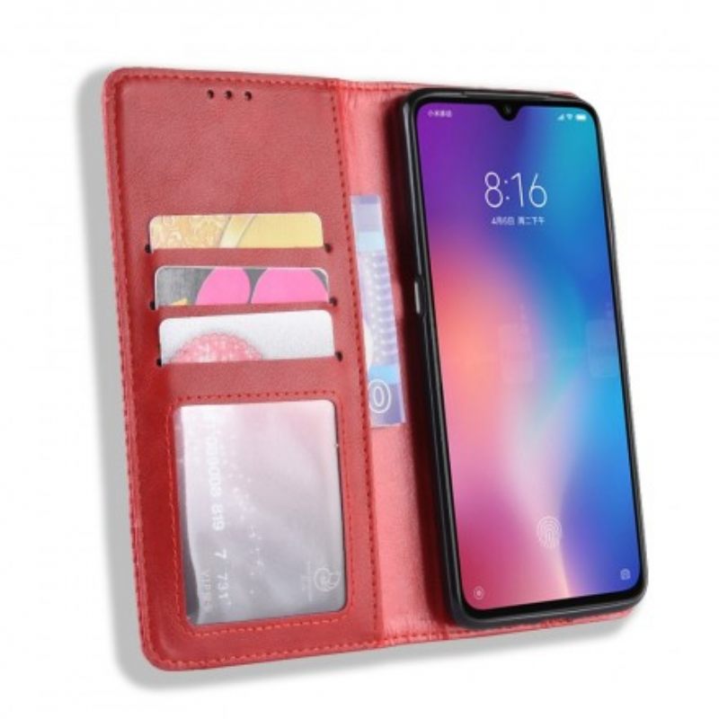 Puhelinkuoret Xiaomi Mi 9 Kotelot Flip Tyylitelty Vintage-nahkaefekti