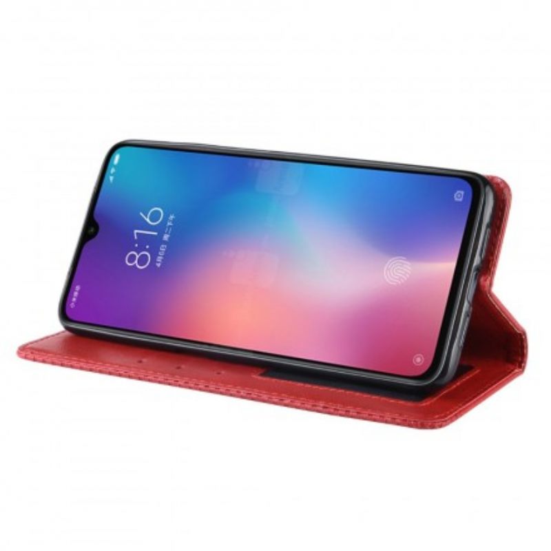 Puhelinkuoret Xiaomi Mi 9 Kotelot Flip Tyylitelty Vintage-nahkaefekti