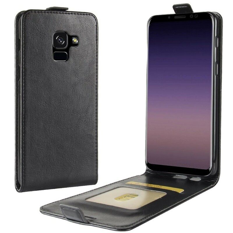 Flip Case Samsung Galaxy A8 2018 Kotelot Flip Taitettava Nahkaefekti