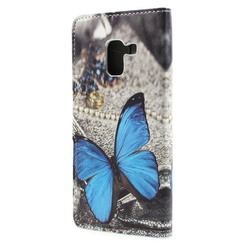 Kotelot Samsung Galaxy A8 2018 Blue Butterfly