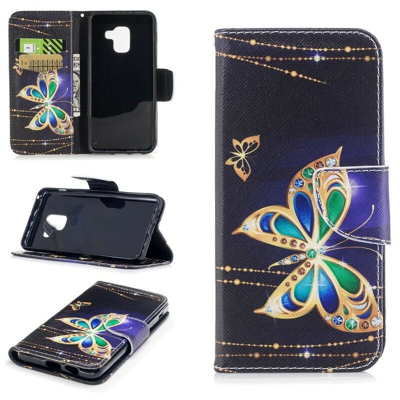 Nahkakotelo Samsung Galaxy A8 2018 Magic Butterfly