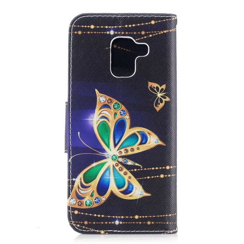 Nahkakotelo Samsung Galaxy A8 2018 Magic Butterfly