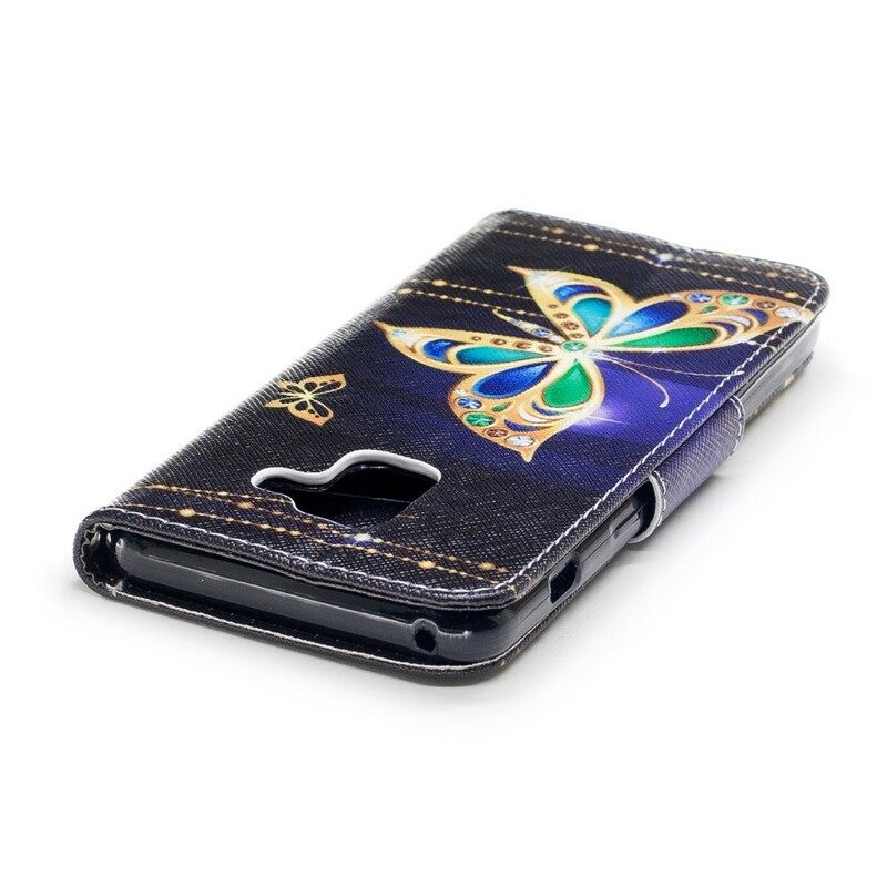 Nahkakotelo Samsung Galaxy A8 2018 Magic Butterfly