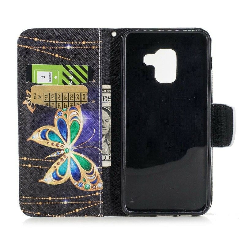 Nahkakotelo Samsung Galaxy A8 2018 Magic Butterfly