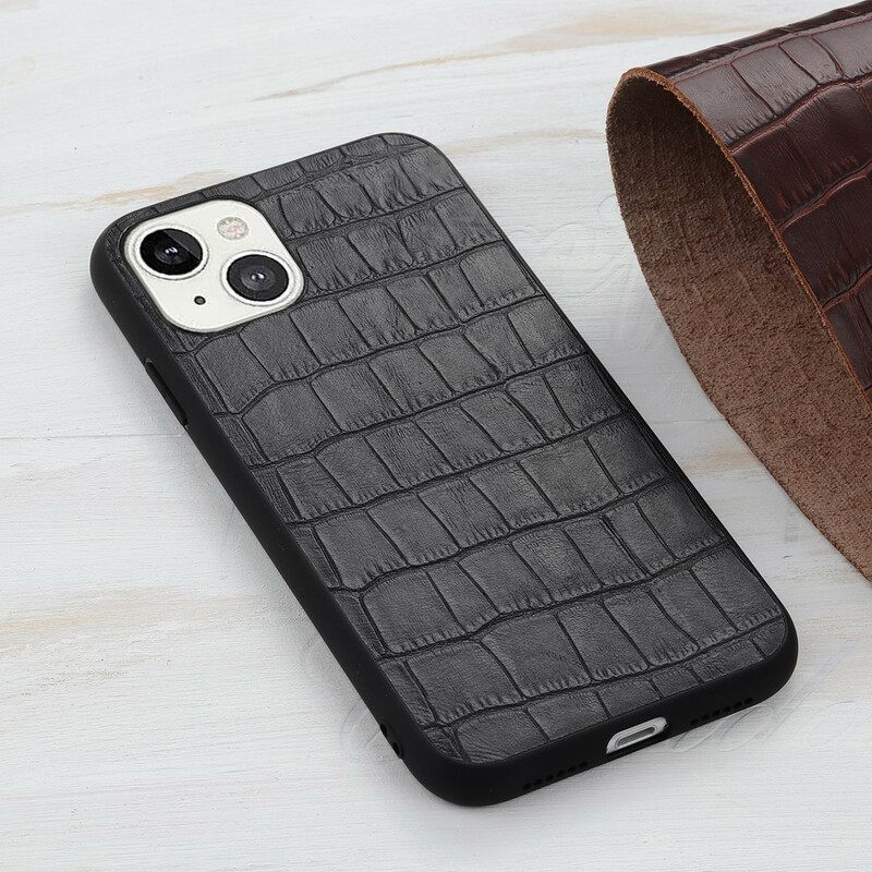 Case iPhone 13 Mini Aito Crocodile Texture Nahka