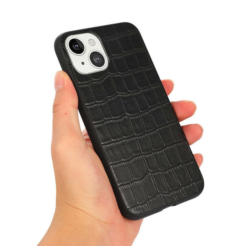 Case iPhone 13 Mini Aito Crocodile Texture Nahka