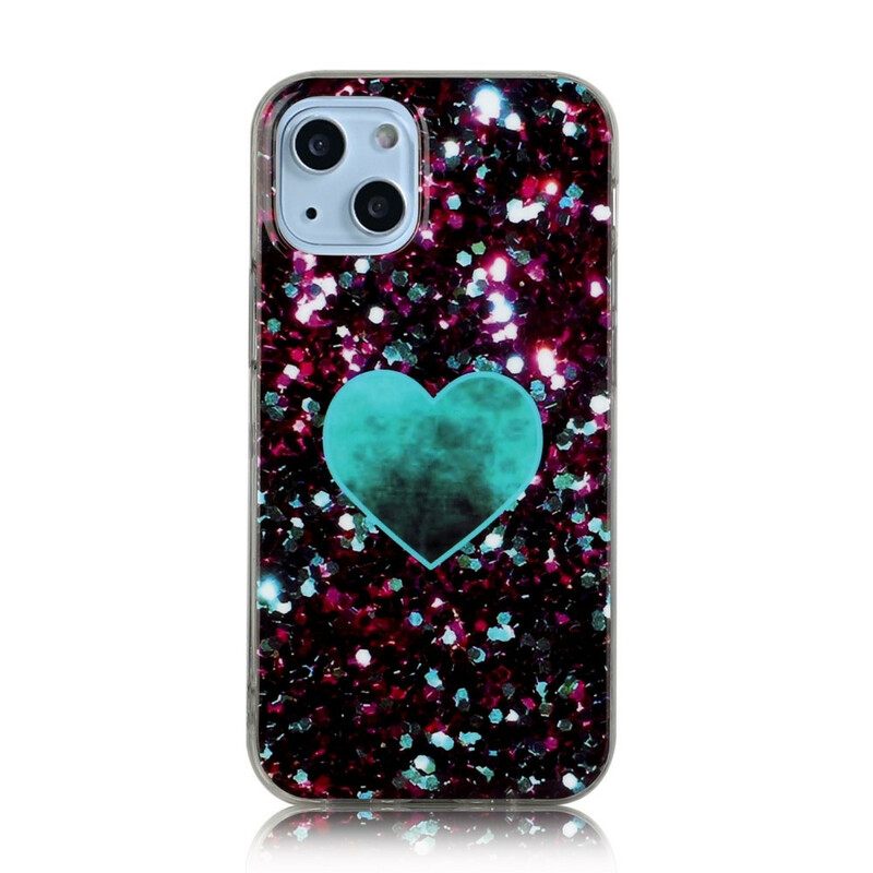 Case iPhone 13 Mini Glitter Marble