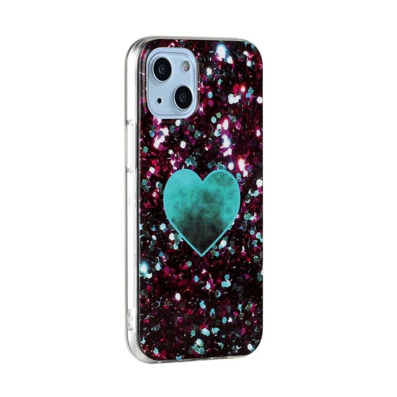 Case iPhone 13 Mini Glitter Marble