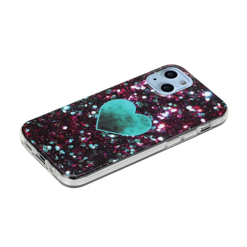 Case iPhone 13 Mini Glitter Marble