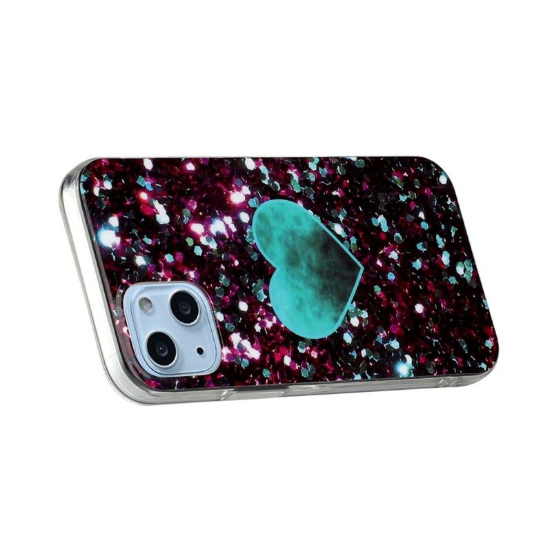 Case iPhone 13 Mini Glitter Marble