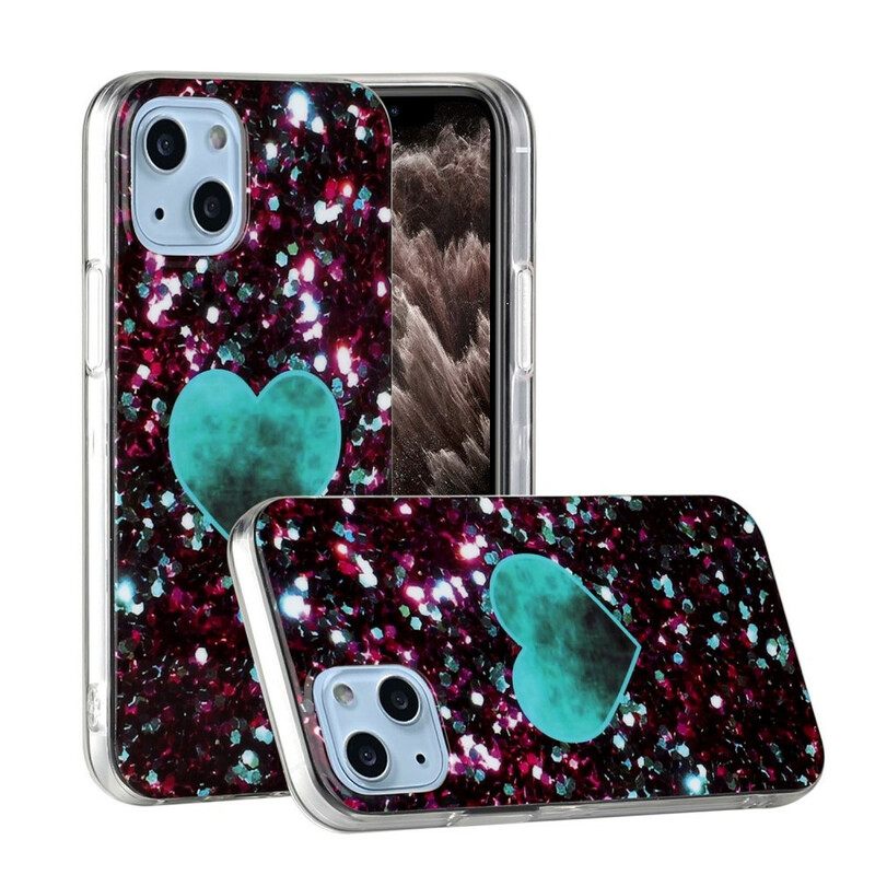 Case iPhone 13 Mini Glitter Marble