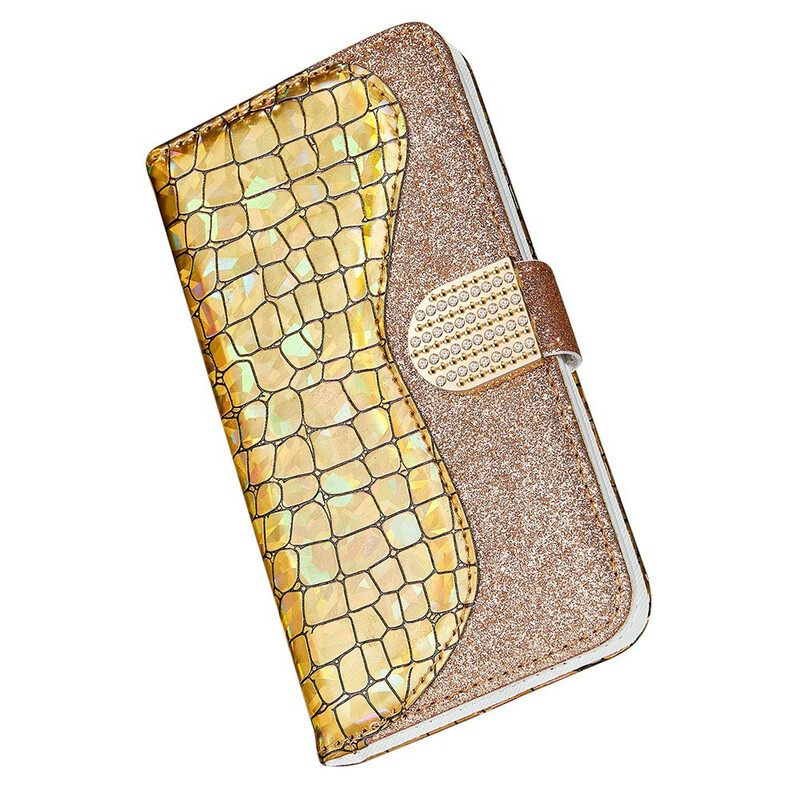 Flip Case iPhone 13 Mini Croco Diamonds