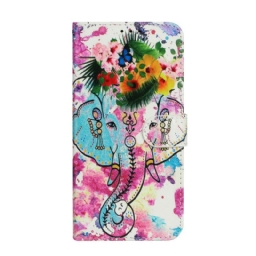 Flip Case iPhone 13 Mini Elephant Painting