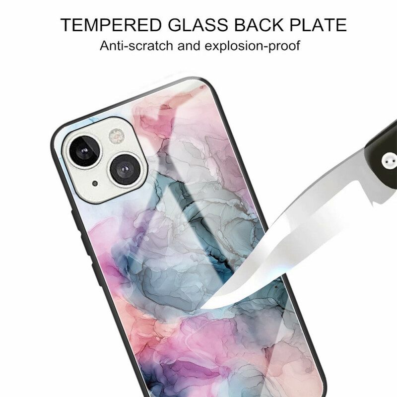 Kuori iPhone 13 Mini Marble Tempered Glass