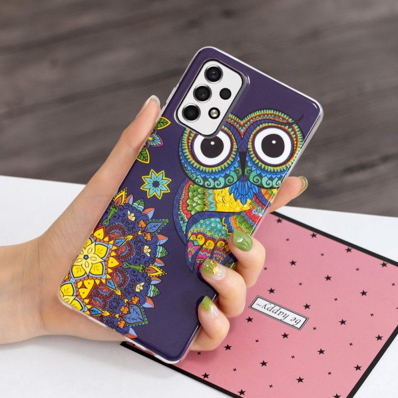 Case Samsung Galaxy A33 5G Owl Fluoresoiva Mandala