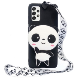 Case Samsung Galaxy A33 5G Panda 3d Karabiininauhalla