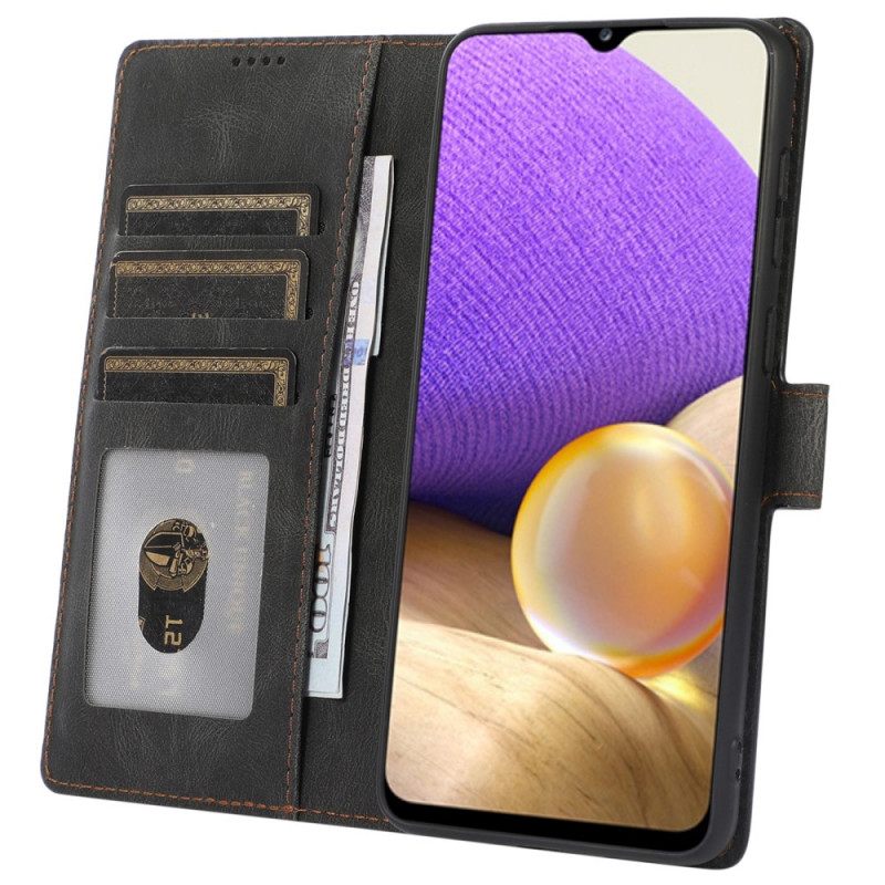 Flip Case Samsung Galaxy A33 5G Suojaketju Kuori Vintage Leather Strappy Style