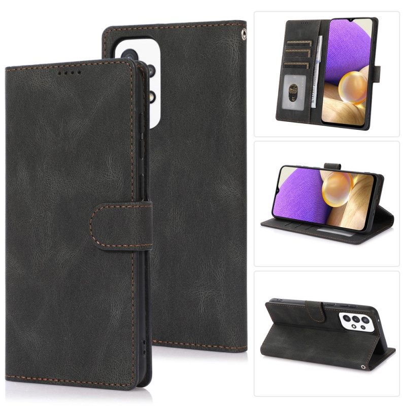 Flip Case Samsung Galaxy A33 5G Suojaketju Kuori Vintage Leather Strappy Style