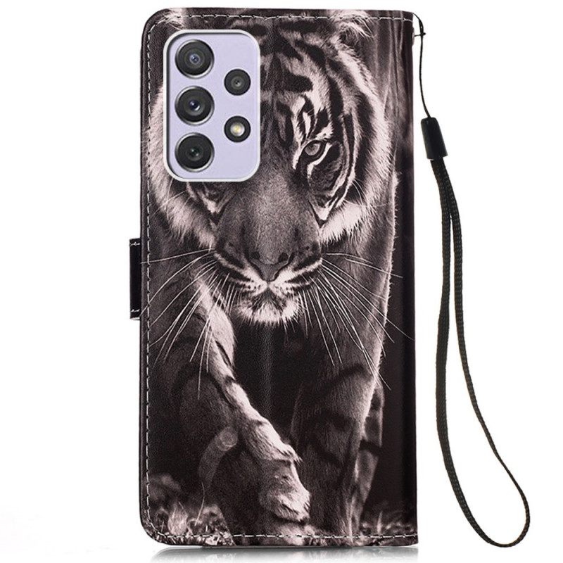 Kotelot Samsung Galaxy A33 5G Suojaketju Kuori Night Tiger Strappy