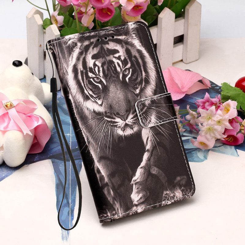 Kotelot Samsung Galaxy A33 5G Suojaketju Kuori Night Tiger Strappy