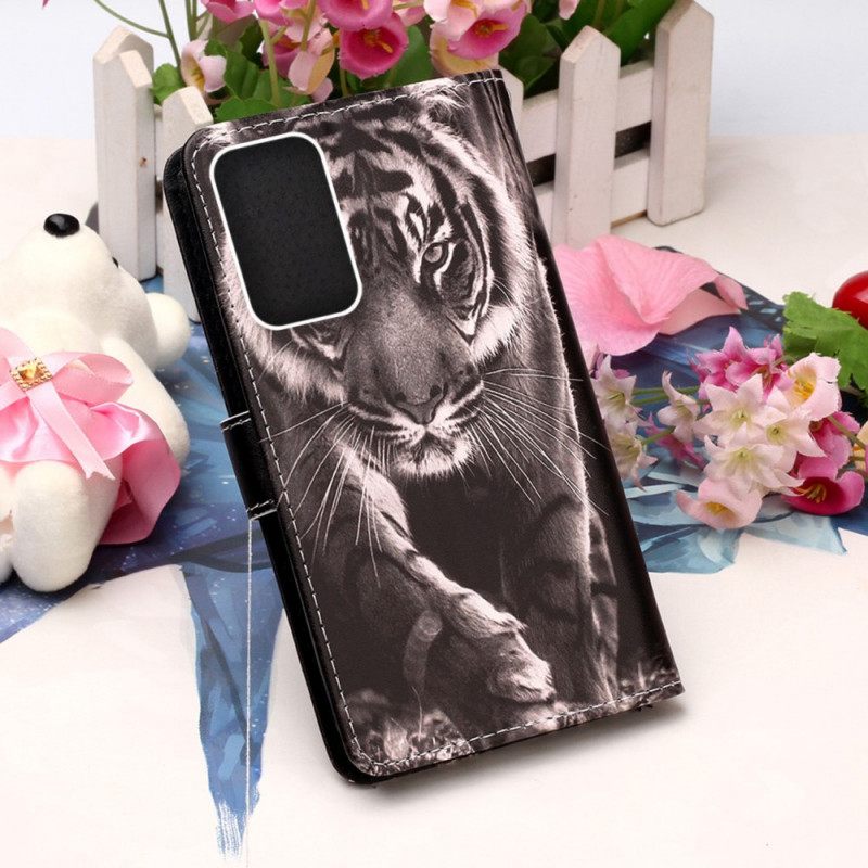 Kotelot Samsung Galaxy A33 5G Suojaketju Kuori Night Tiger Strappy