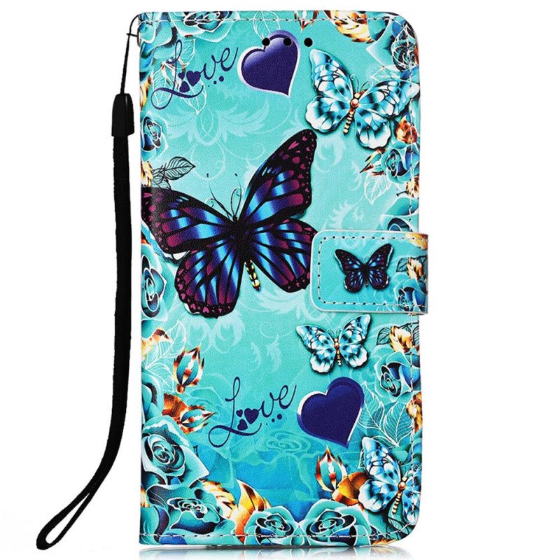 Kotelot Samsung Galaxy A33 5G Suojaketju Kuori Thong Butterflies