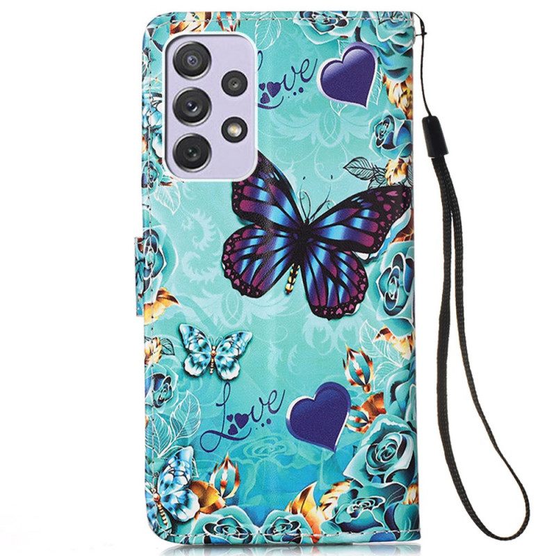 Kotelot Samsung Galaxy A33 5G Suojaketju Kuori Thong Butterflies