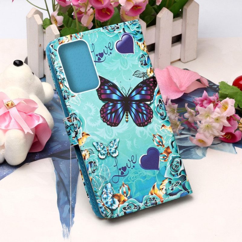 Kotelot Samsung Galaxy A33 5G Suojaketju Kuori Thong Butterflies