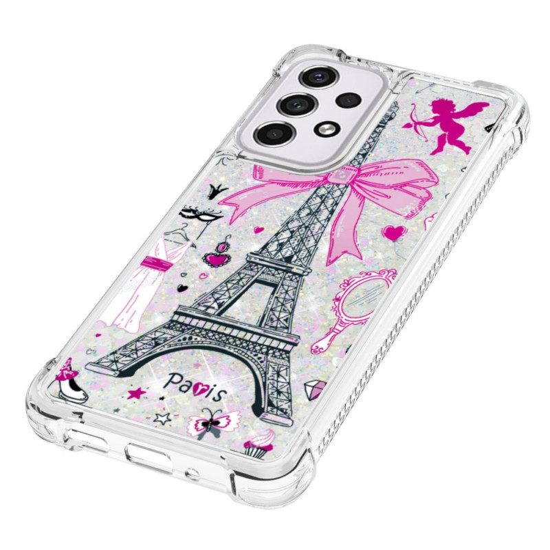 Kuori Samsung Galaxy A33 5G Eiffel-tornin Paljetteja