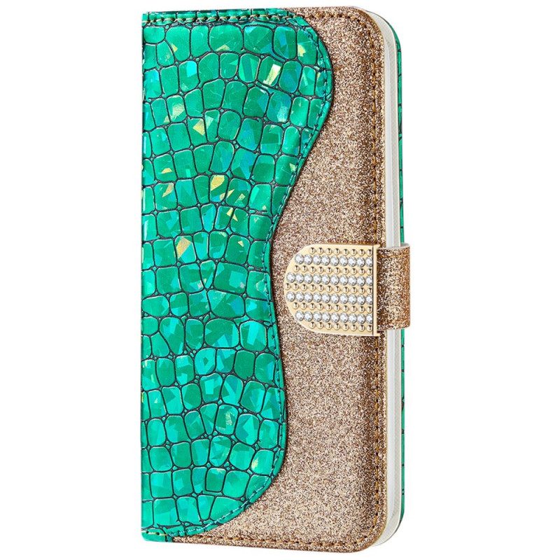 Nahkakotelo Samsung Galaxy A33 5G Croco Diamonds