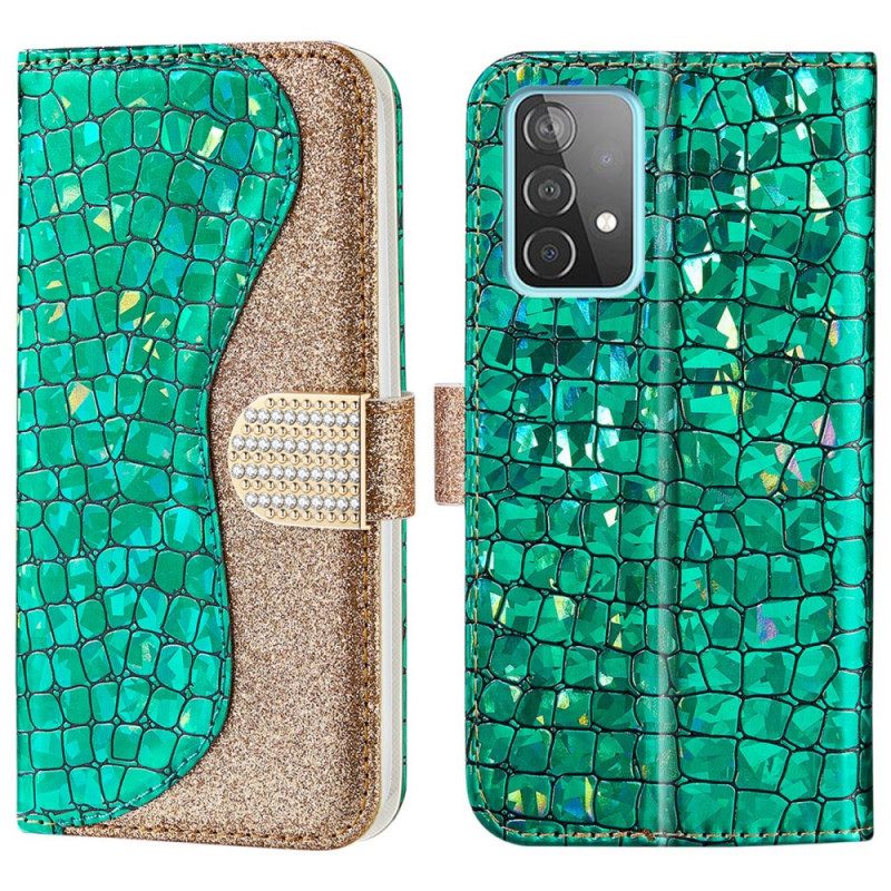 Nahkakotelo Samsung Galaxy A33 5G Croco Diamonds