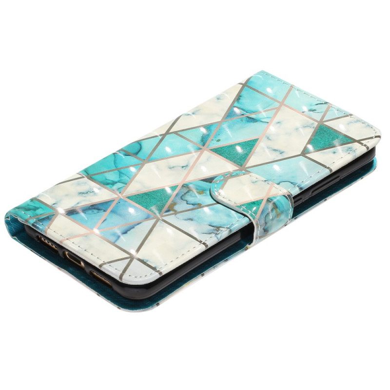 Nahkakotelo Samsung Galaxy A33 5G Suojaketju Kuori Strip Marble