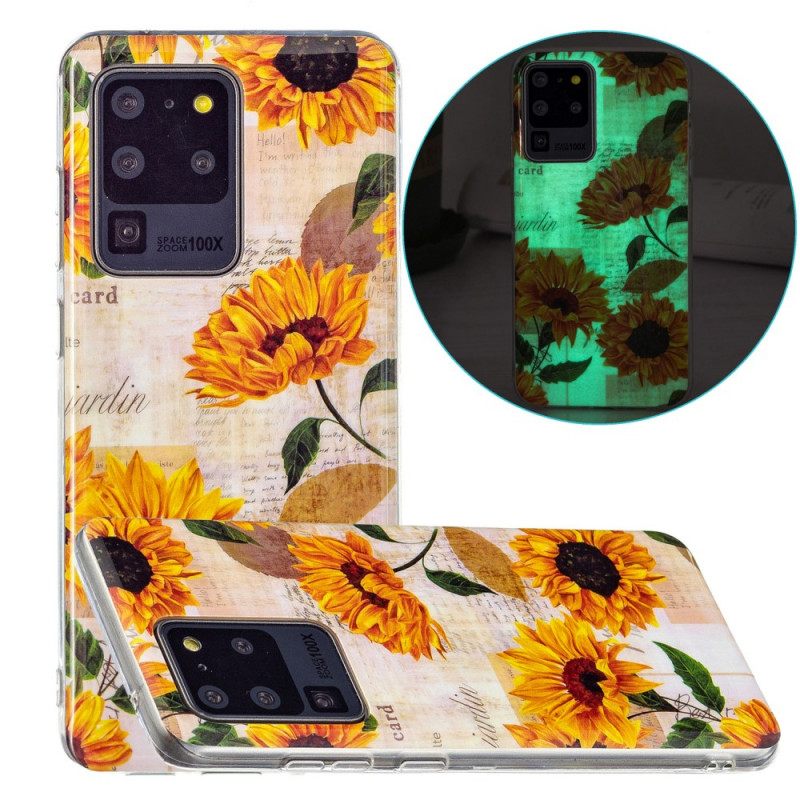 Case Samsung Galaxy S20 Ultra Fluoresoivat Auringonkukat