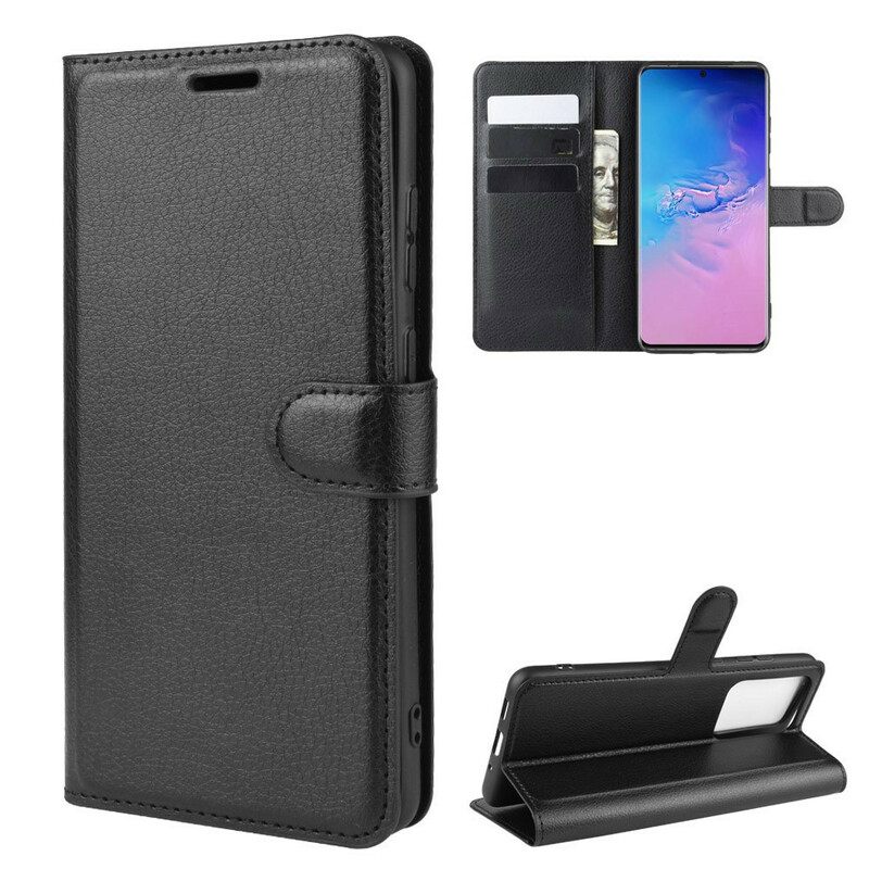 Flip Case Samsung Galaxy S20 Ultra Klassinen Litsi-nahkaefekti