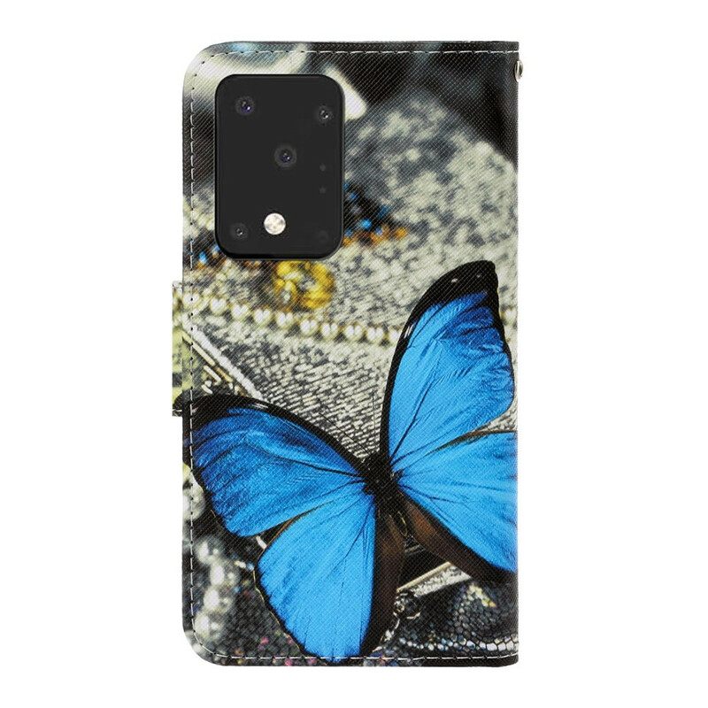 Kotelot Samsung Galaxy S20 Ultra Suojaketju Kuori Butterfly Strap Muunnelmia