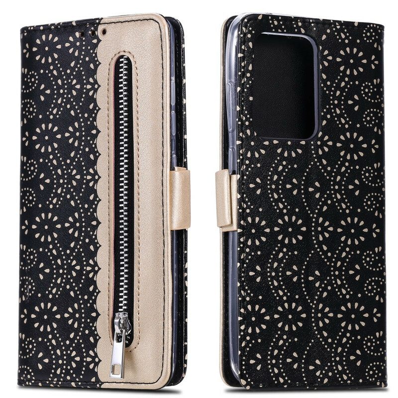 Nahkakotelo Samsung Galaxy S20 Ultra Suojaketju Kuori Lace Strap Kolikkokukkaro