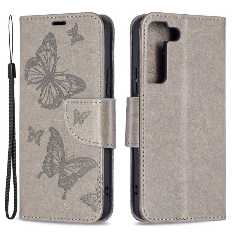 Kotelot Samsung Galaxy S22 5G Butterflies In Flight With Lanyard