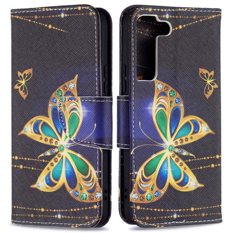 Kotelot Samsung Galaxy S22 5G Golden Butterflies