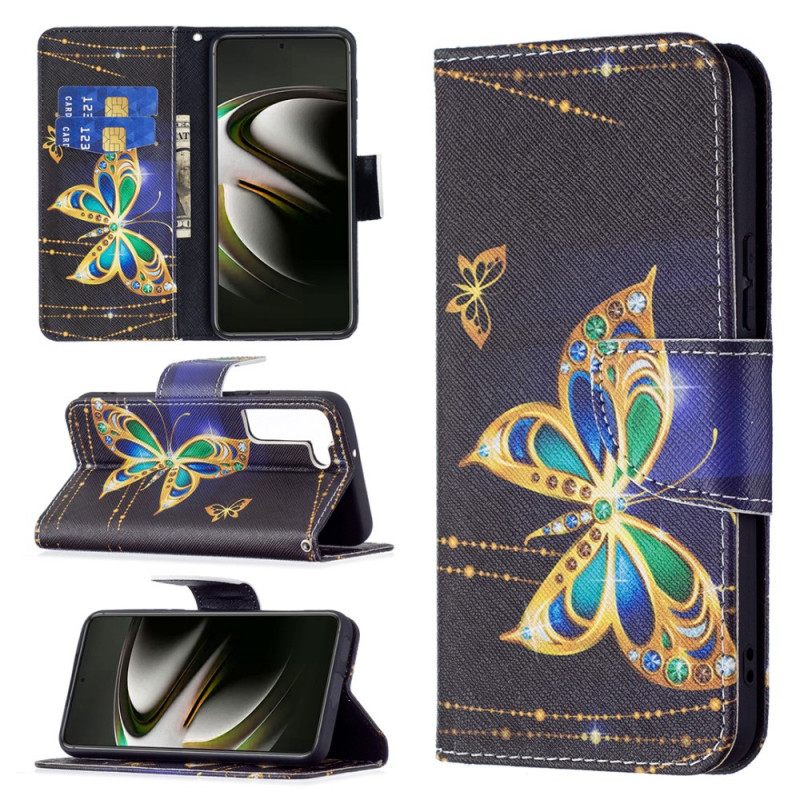 Kotelot Samsung Galaxy S22 5G Golden Butterflies