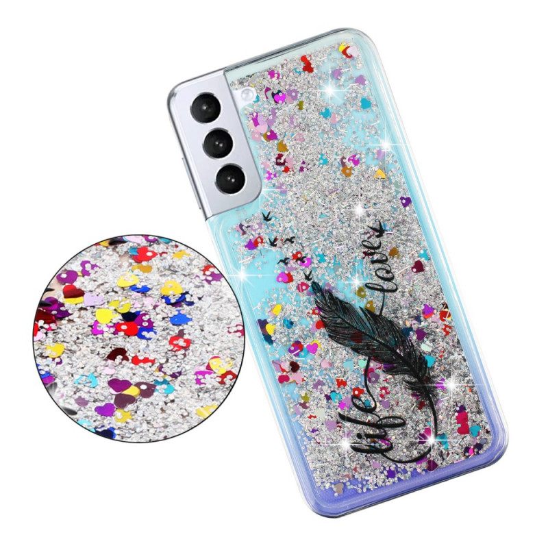 Kuori Samsung Galaxy S22 5G Life & Love Glitter