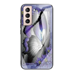 Kuori Samsung Galaxy S22 5G Purple Butterfly Karkaistu Lasi