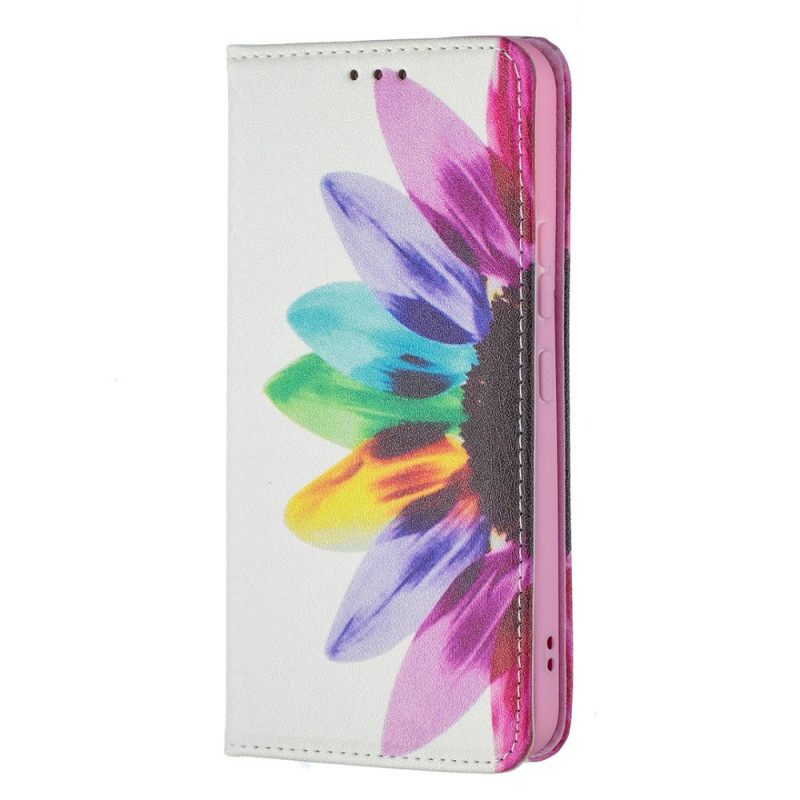 Puhelinkuoret Samsung Galaxy S22 5G Kotelot Flip Flower Watercolour