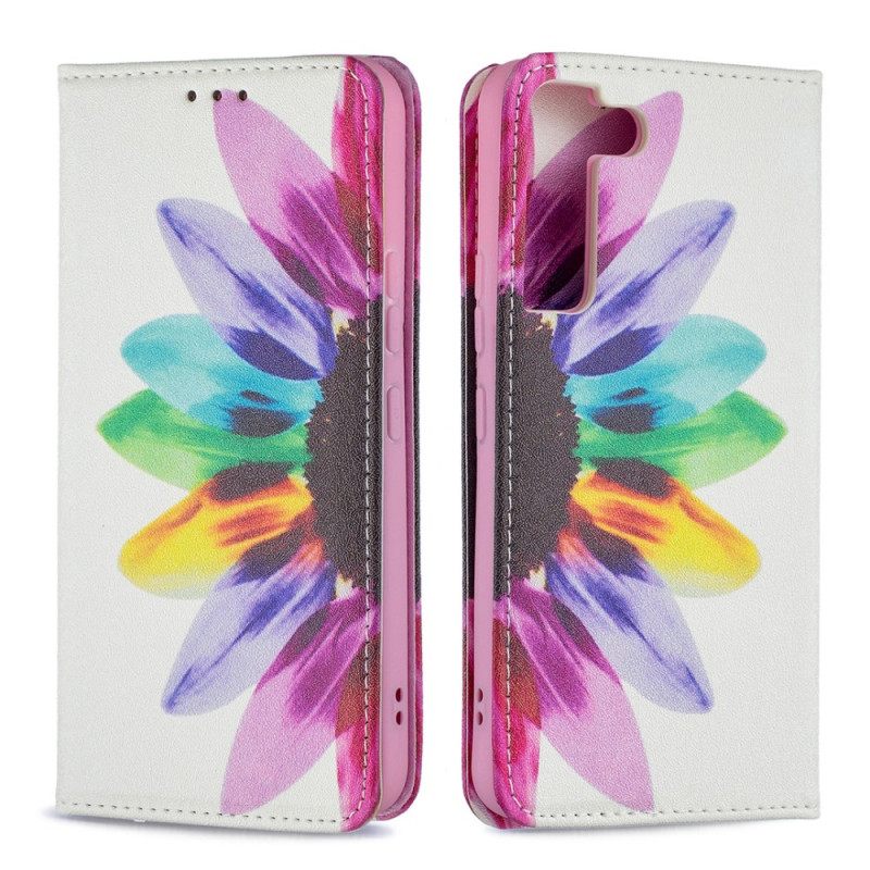 Puhelinkuoret Samsung Galaxy S22 5G Kotelot Flip Flower Watercolour