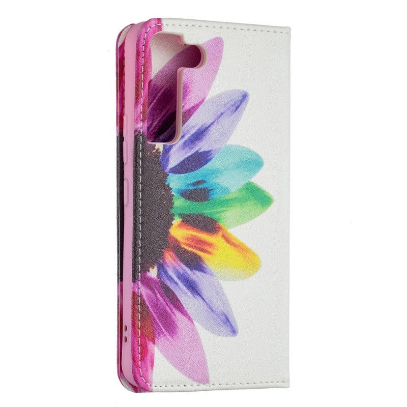 Puhelinkuoret Samsung Galaxy S22 5G Kotelot Flip Flower Watercolour