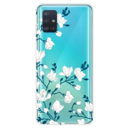 Case Samsung Galaxy A71 Valkoiset Kukat