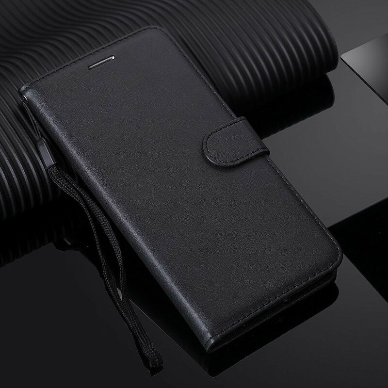 Flip Case Samsung Galaxy A71 Suojaketju Kuori Solid Color Series Strappy