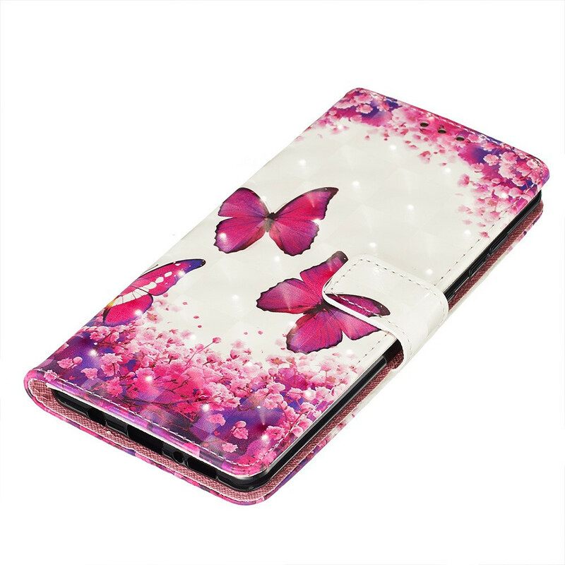 Kotelot Samsung Galaxy A71 Red Butterflies